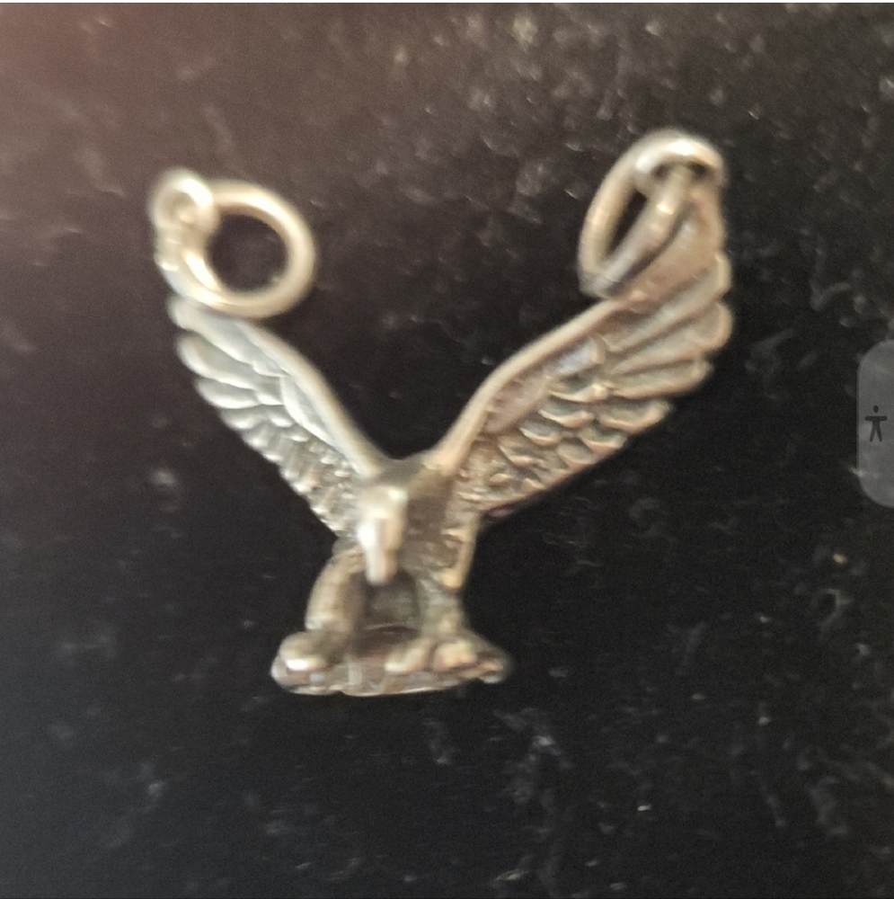 Sterling Silver Eagle Pendant Charm USA AMERICA PATRIOT